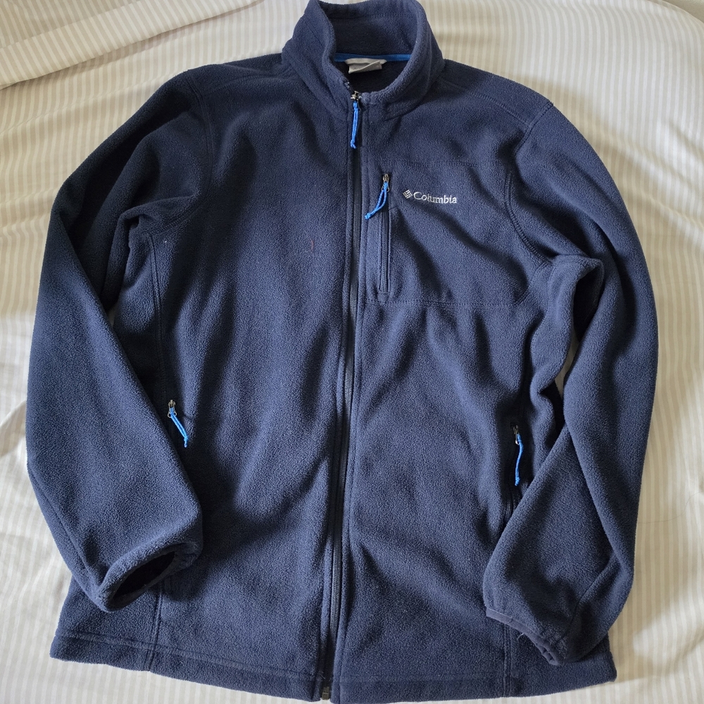 Columbia Men's Navy Full-Zip Fleece Jacket M